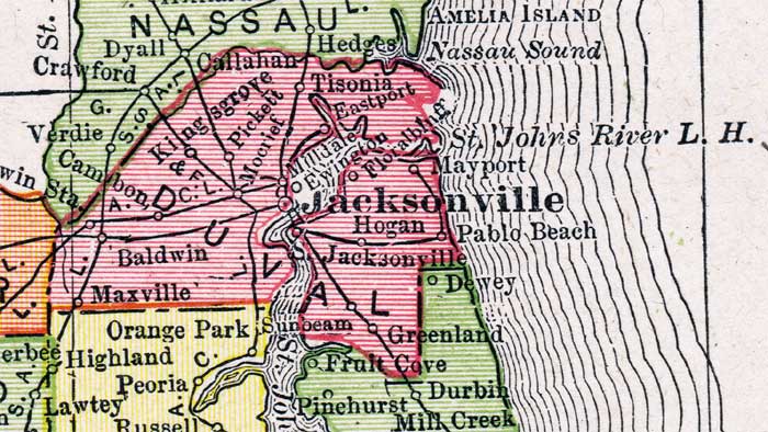 Map of Duval County, Florida, 1917