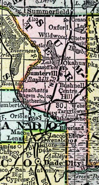 Map of Sumter County, Florida, 1888