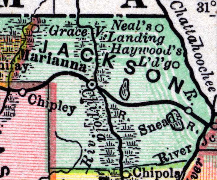 Map of Jackson County, Florida, 1890