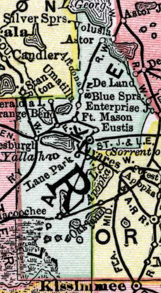 Map of Lake County, Florida, 1890