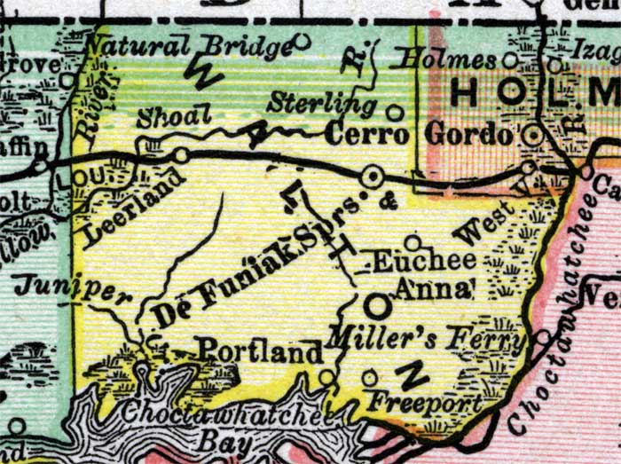 Map of Walton County, Florida, 1890