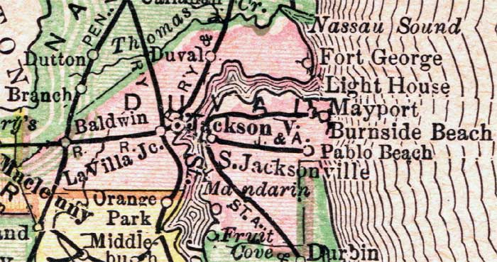 Map of Duval County, Florida, 1894