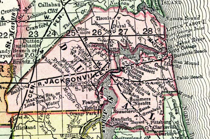 Map of Duval County, Florida, 1898