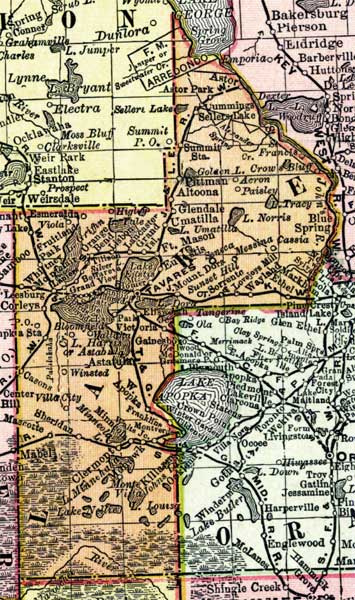 Map of Lake County, Florida, 1898