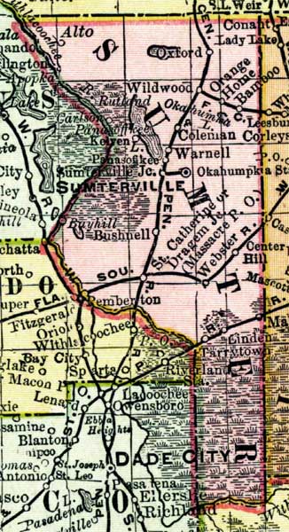 Map of Sumter County, Florida, 1898
