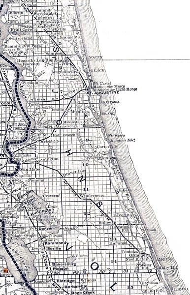 Map of St. Johns County, Florida, 1888