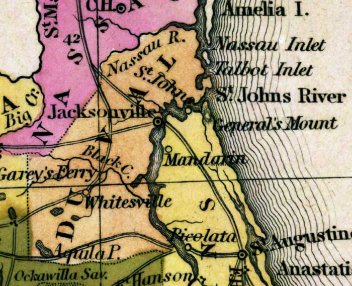 Map of Duval County, Florida, 1839