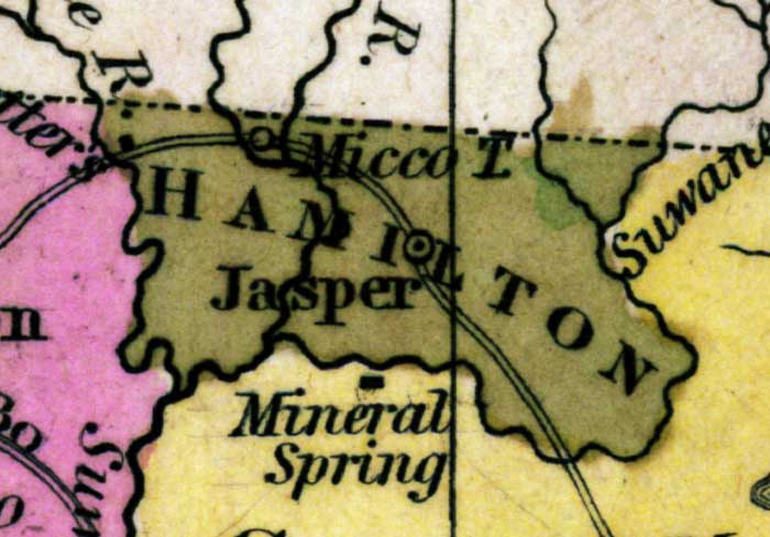 Map of Hamilton County, Florida, 1839