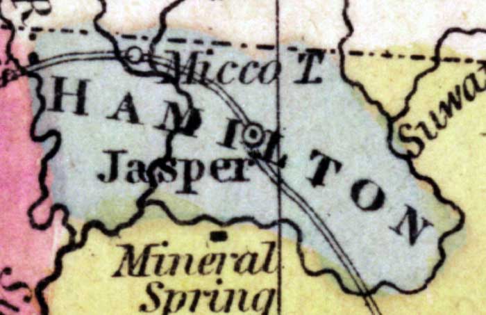 Map of Hamilton County, Florida, 1850