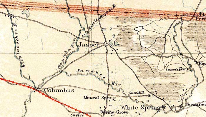 Map of Hamilton County, Florida, 1864