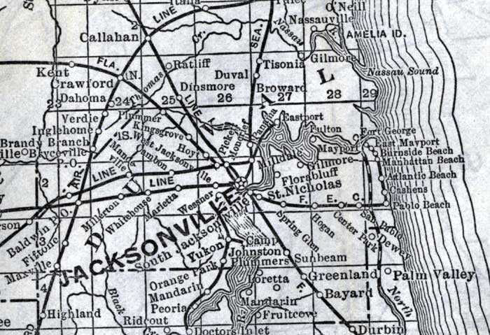 Map of Duval County, Florida, 1920