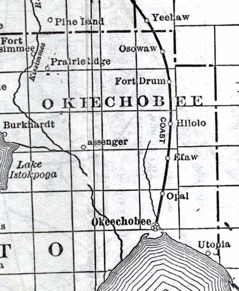 Map of Okeechobee County, Florida, 1920