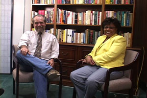 Dr. Connie Hines and Dr. Jeff Kromrey being interviewed