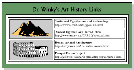 Web page example with links to history resources.