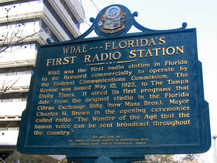 Historical Marker dedicated to Florida's First Radio Station