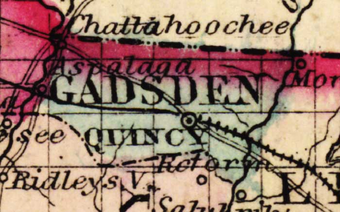 Map of Gadsden County, Florida, 1863