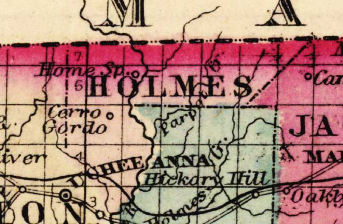 Map of Holmes County, Florida, 1863