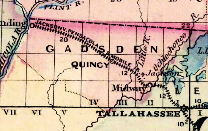 Map of Gadsden County, Florida, 1877