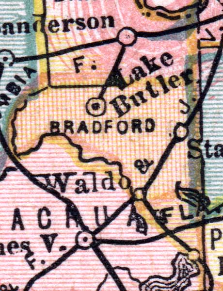 Map of Bradford  County, Florida, 1880