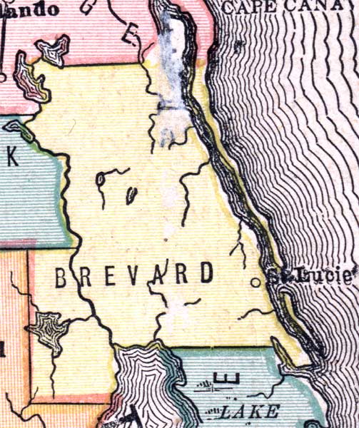 Map of Brevard County, Florida, 1880