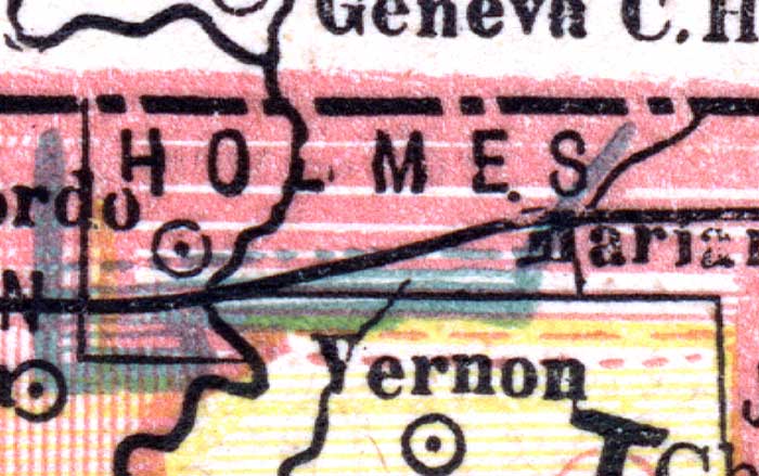 Map of Holmes County, Florida, 1880