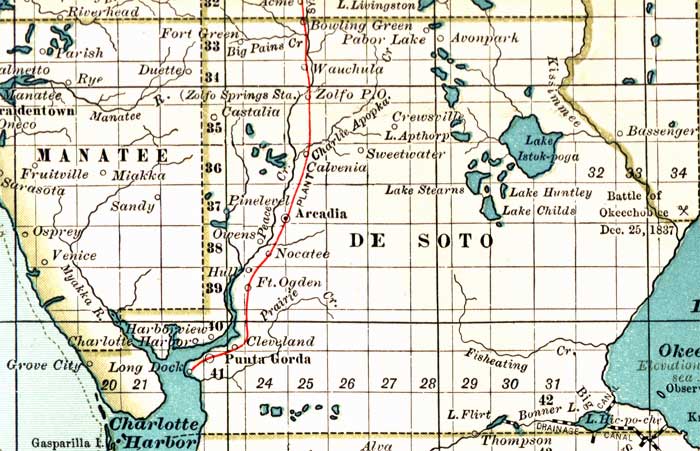 Map of De Soto County, Florida, 1897