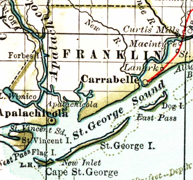Map of Franklin County, Florida, 1897