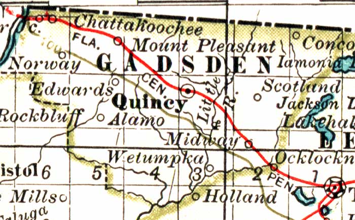 Map of Gadsden County, Florida, 1897