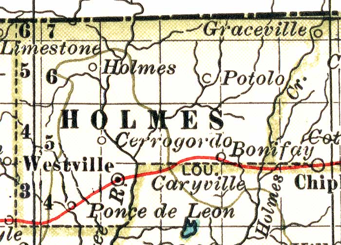 Map of Holmes County, Florida, 1897