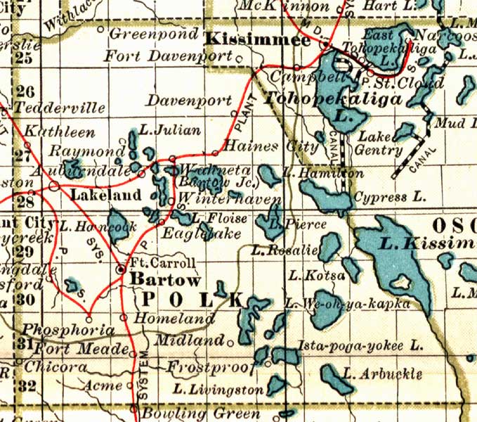 Map of Polk County, Florida, 1897