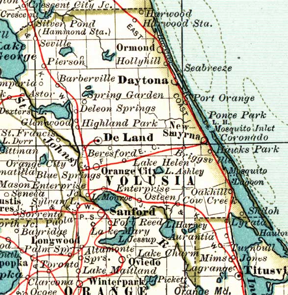 Map of Volusia County, Florida, 1897
