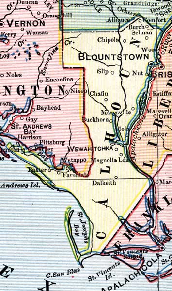 Map of Calhoun County, Florida, 1902