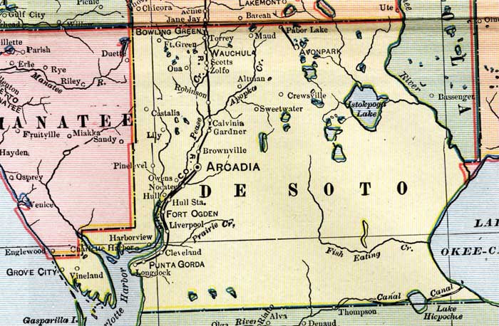 Map of De Soto County, Florida, 1902