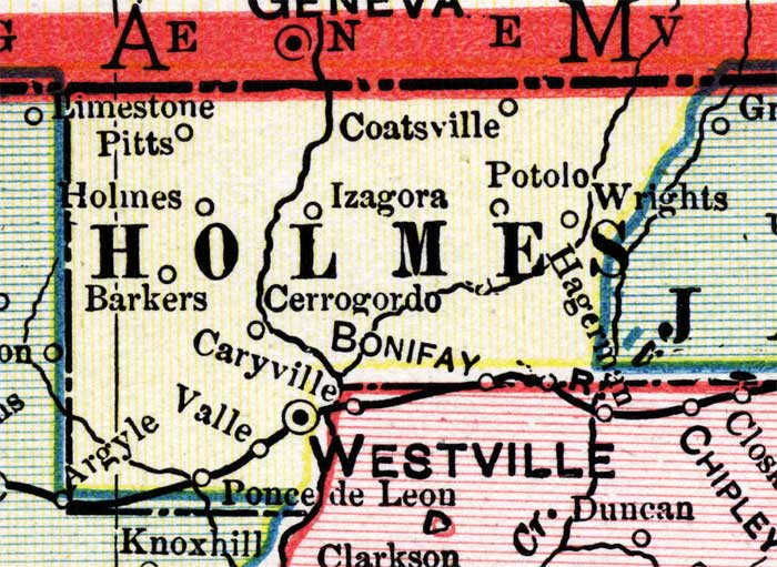 Map of Holmes County, Florida, 1902