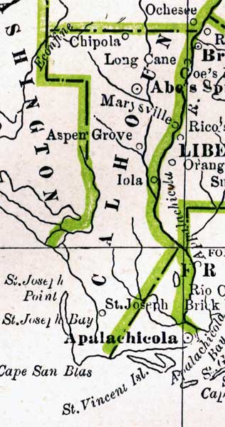 Map of Calhoun County, Florida, 1886