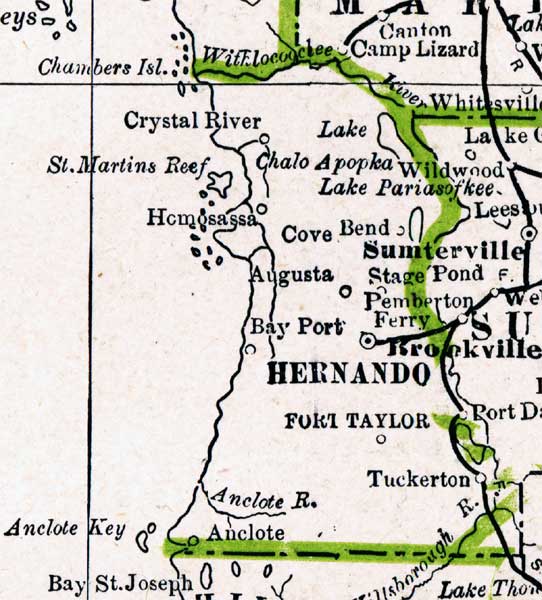 Map of Hernando County, Florida, 1886