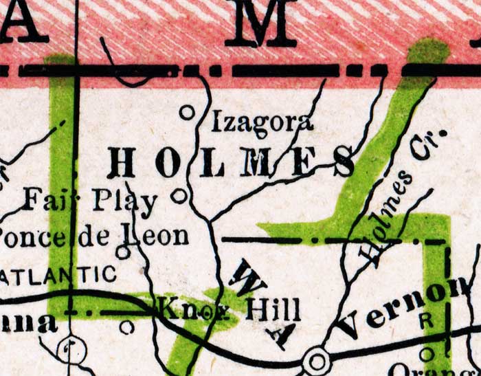 Map of Holmes County, Florida, 1886