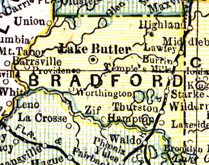 Map of Bradford  County, Florida, 1890