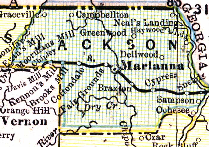 Map of Jackson County, Florida, 1890