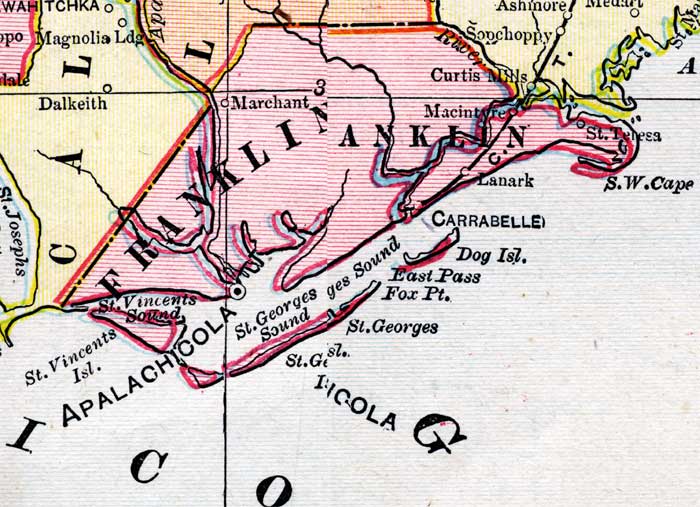 Map of Franklin County, Florida, 1899