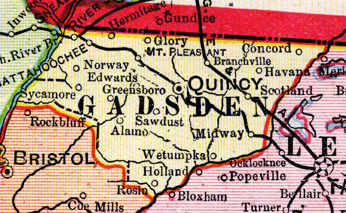 Map of Gadsden County, Florida, 1899