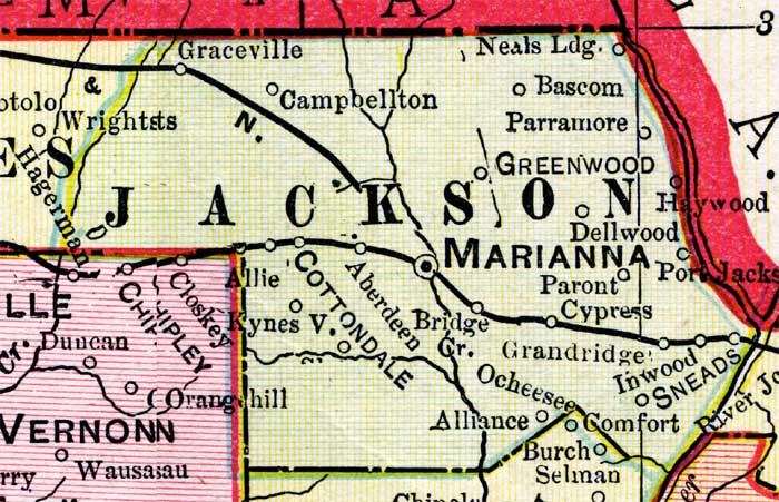 Map of Jackson County, Florida, 1899