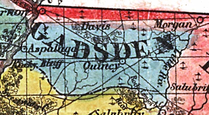 Map of Gadsden County, Florida, 1856