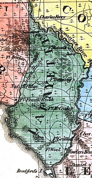 Map of Lafayette County, Florida, 1856