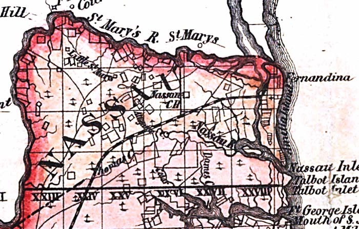 Map of Nassau County, Florida, 1856