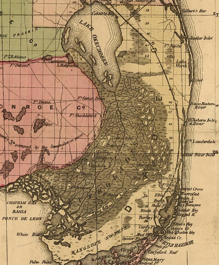 map of miami-dade county, florida, 1874