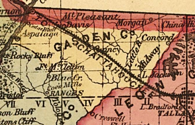 Map of Gadsden County, Florida, 1874