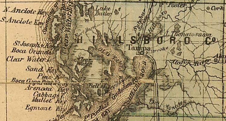 Map of Hillsborough County, Florida, 1874