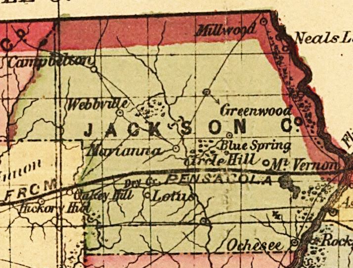 Map of Jackson County, Florida, 1874