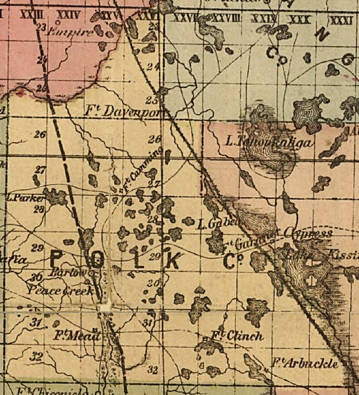Map of Polk County, Florida, 1874